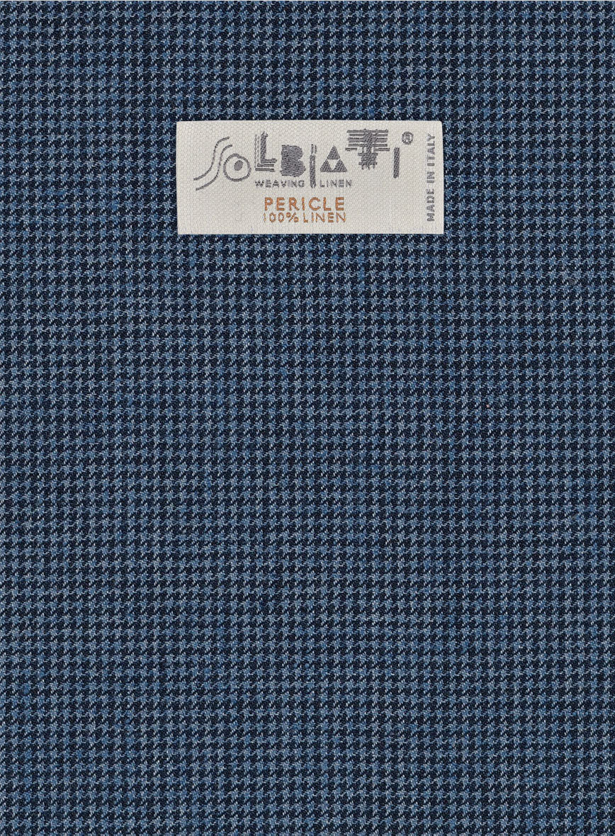 Solbiati Dark Blue Houndstooth Linen Suit - Image 7