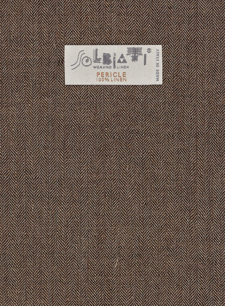 Solbiati Dark Brown Herringbone Linen Jacket - Image 3