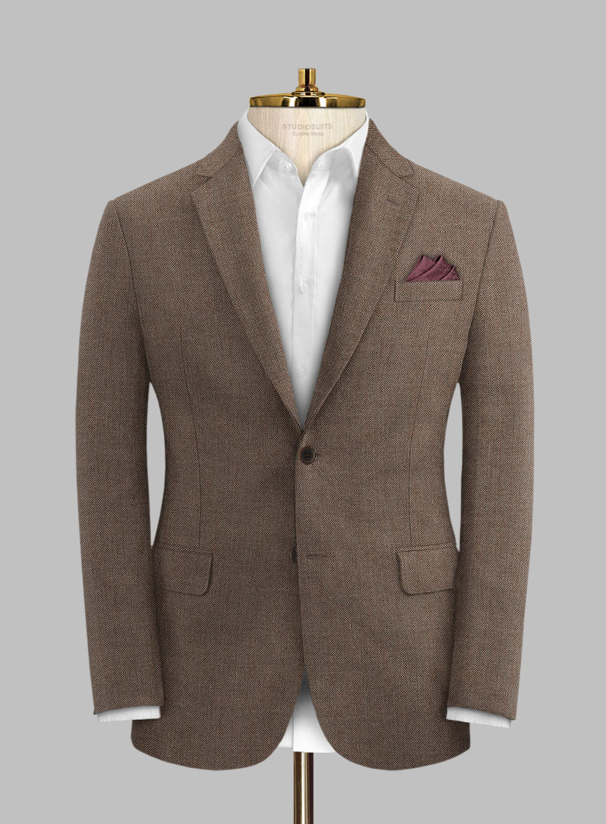 Solbiati Dark Brown Herringbone Linen Suit - Image 3