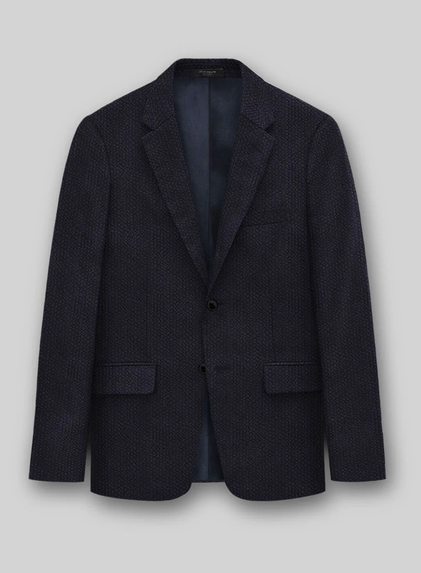 Solbiati Deep Blue Seersucker Jacket