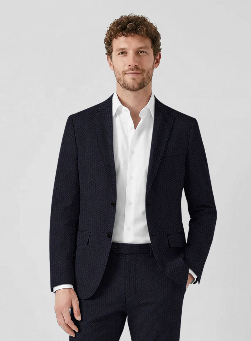 Solbiati Deep Blue Seersucker Jacket - Image 2