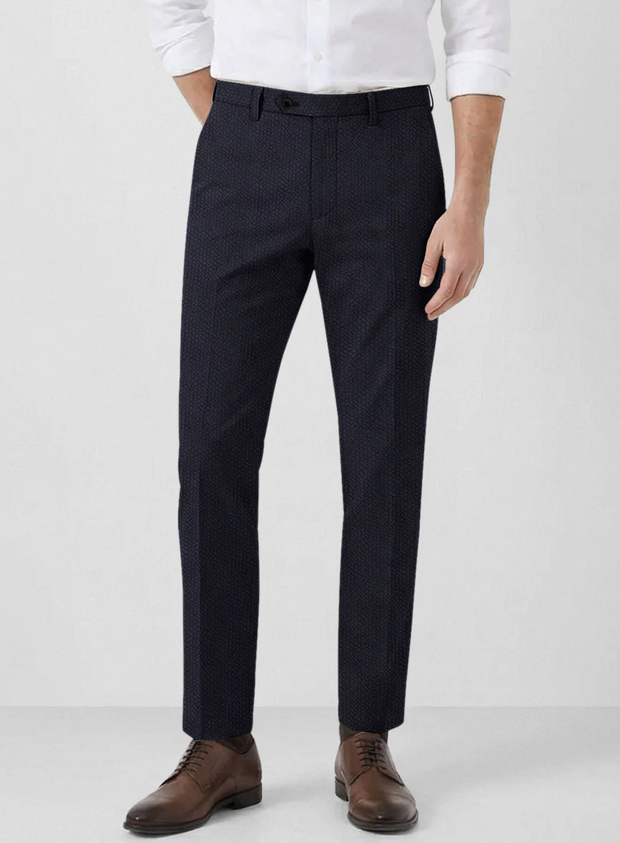Solbiati Deep Blue Seersucker Pants