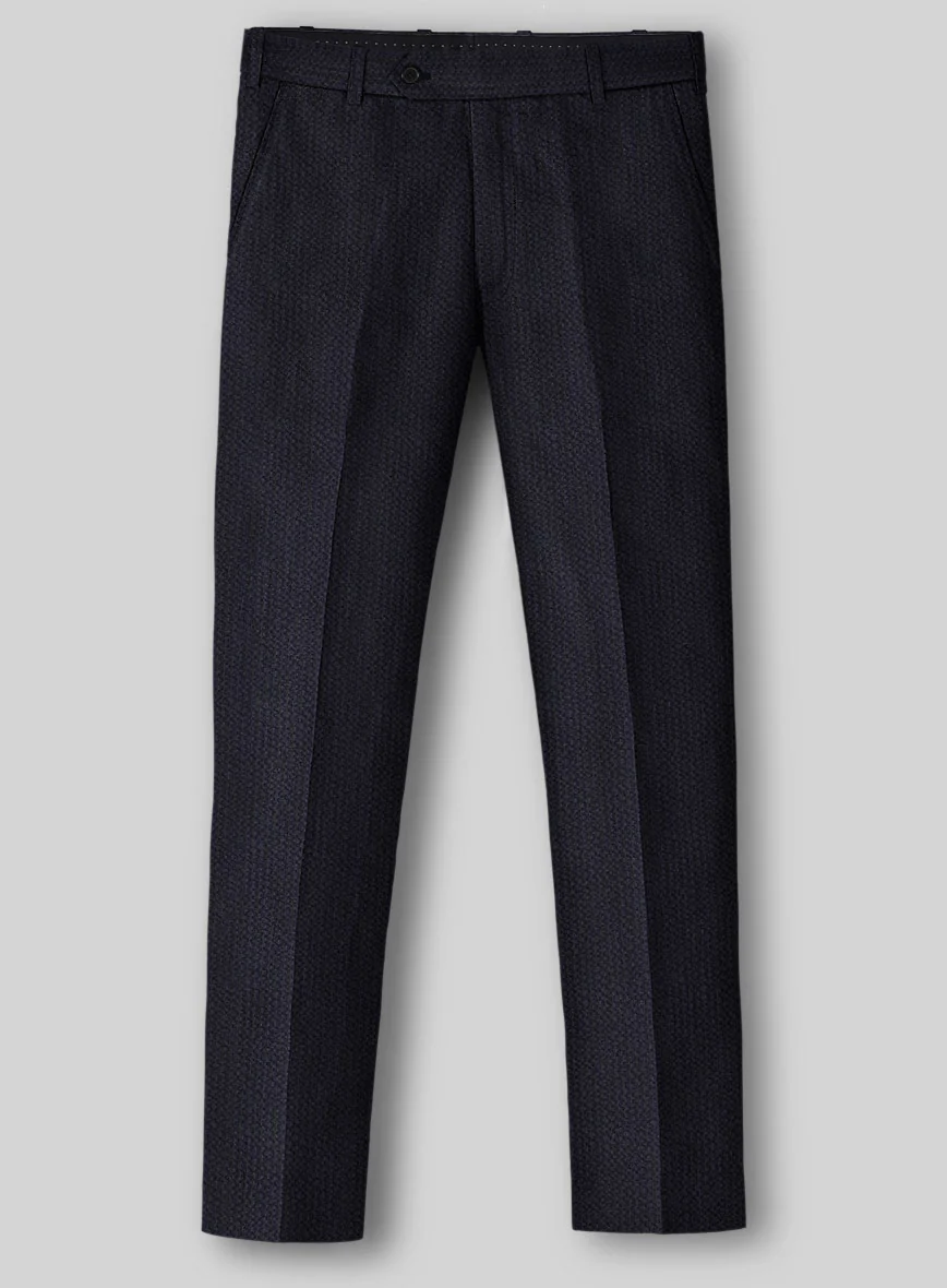 Solbiati Deep Blue Seersucker Pants - Image 2