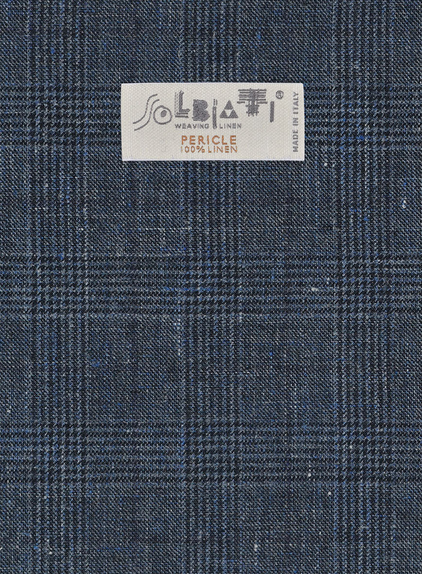 Solbiati Empire Blue Glen Linen Suit - Image 7
