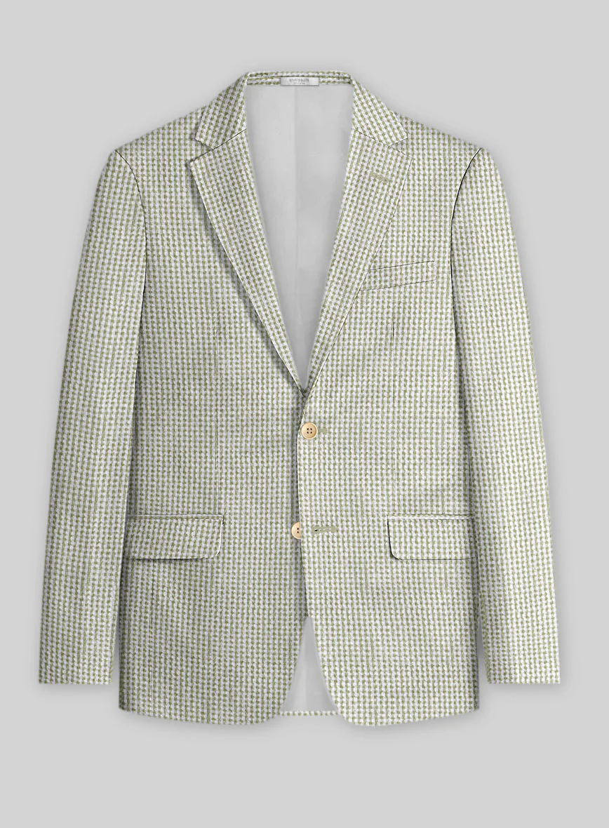 Solbiati Gingham Beige Seersucker Jacket