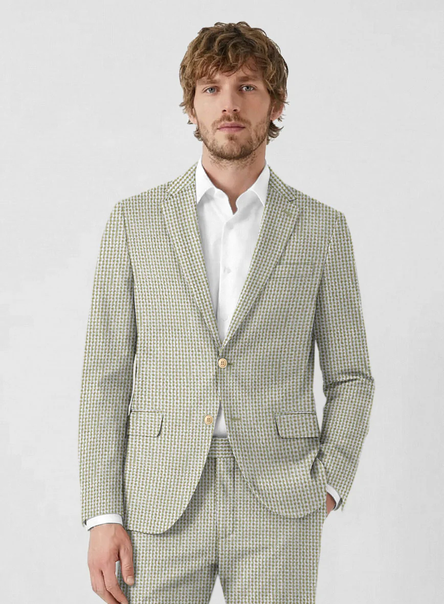 Solbiati Gingham Beige Seersucker Jacket - Image 2
