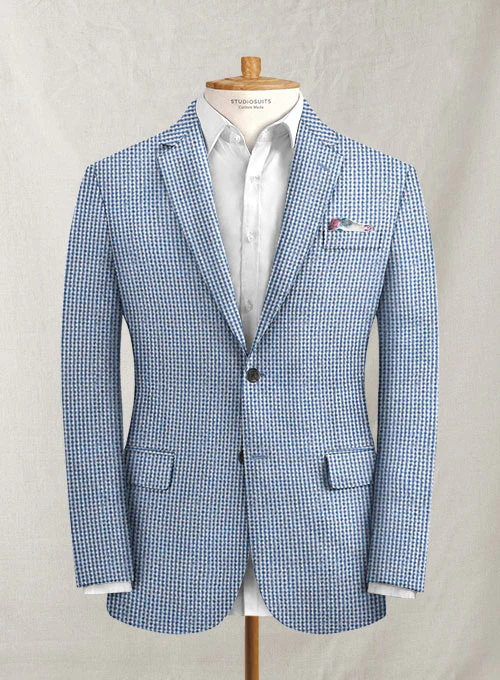 Solbiati Gingham Blue Seersucker Suit - Image 3