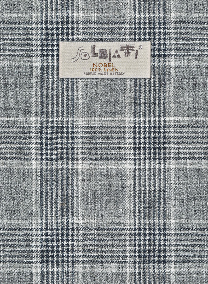 Solbiati Gray Checks Linen Pants - Image 2