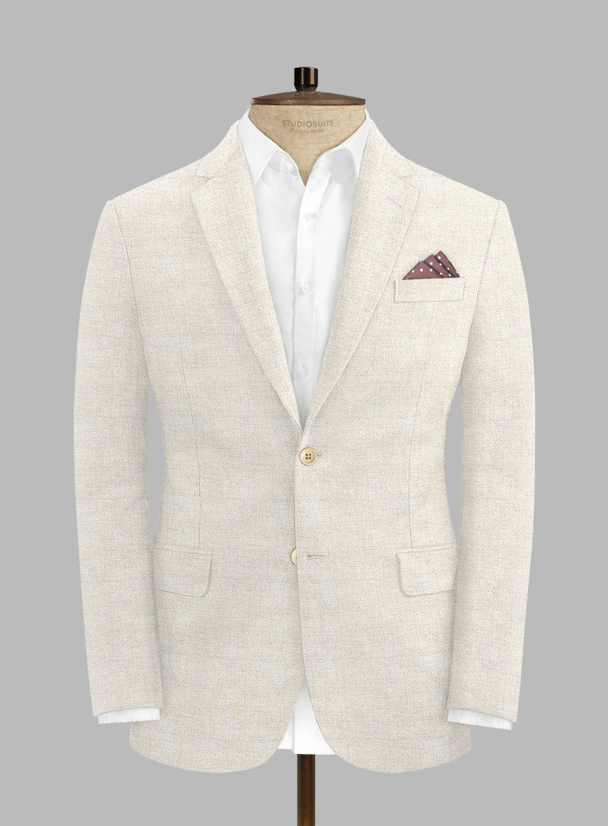Solbiati Herringbone Fawn Linen Jacket