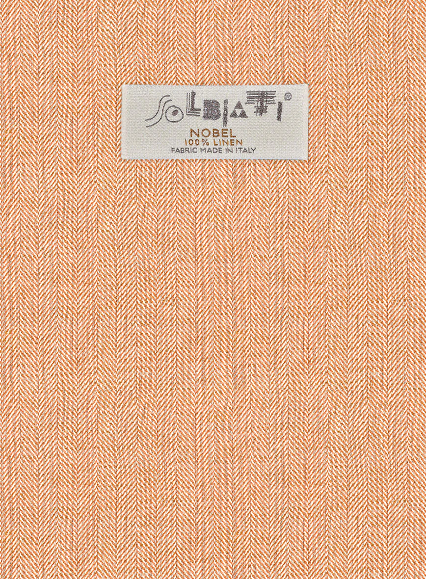 Solbiati Herringbone Orange Linen Pants - Image 3