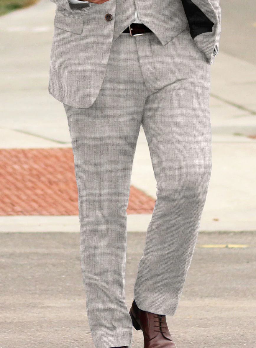 Solbiati Light Beige Check Linen Suit - Image 5