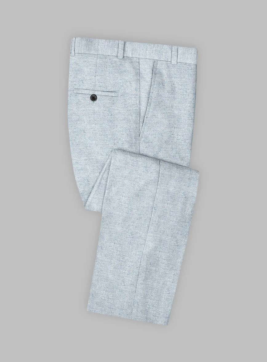 Solbiati Light Blue Herringbone Linen Suit - Image 5