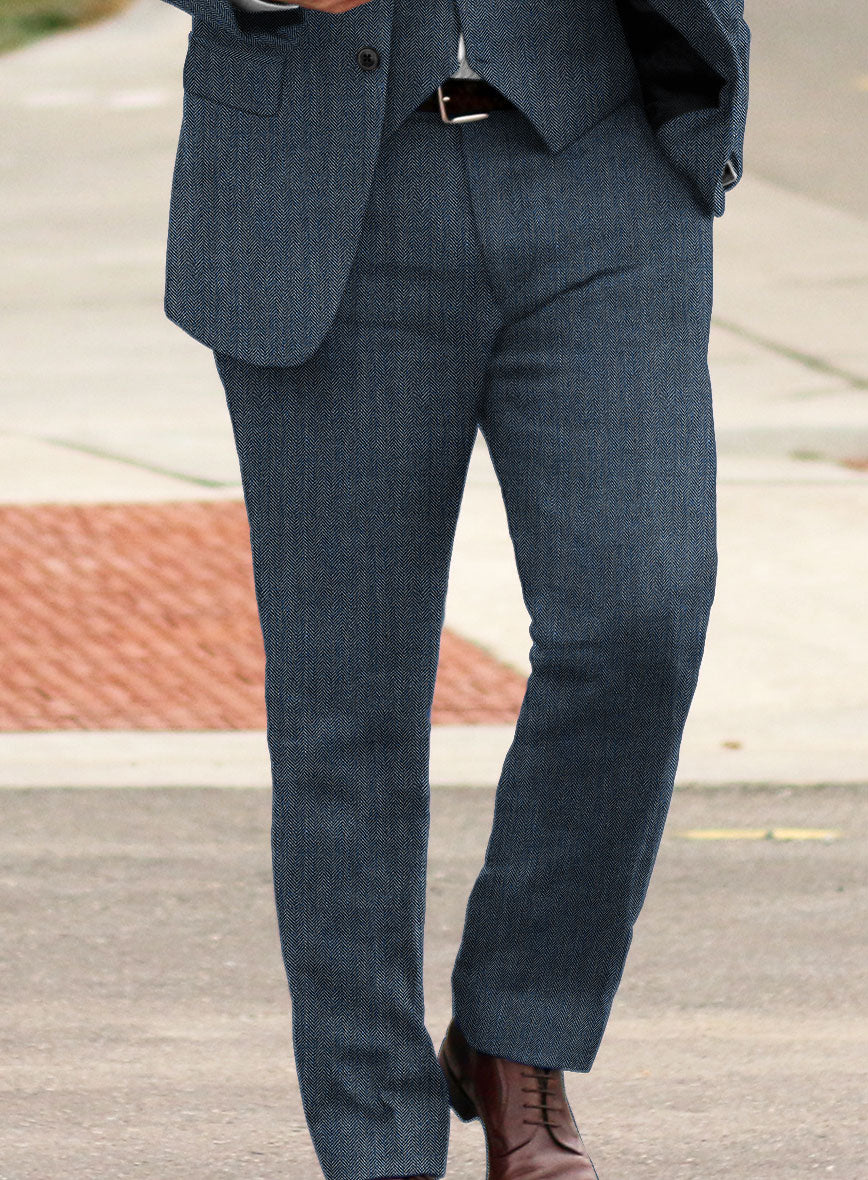 Solbiati Mid Blue Herringbone Linen Suit - Image 6