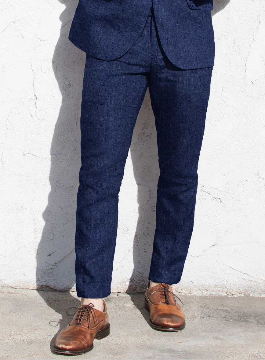Solbiati Pericle Blue Linen Pants - Image 2