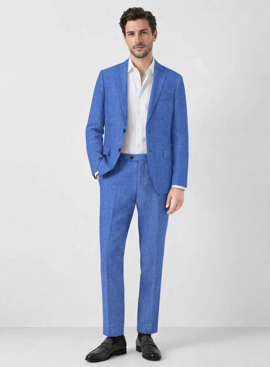 Solbiati Pericle Bright Blue Linen Suit
