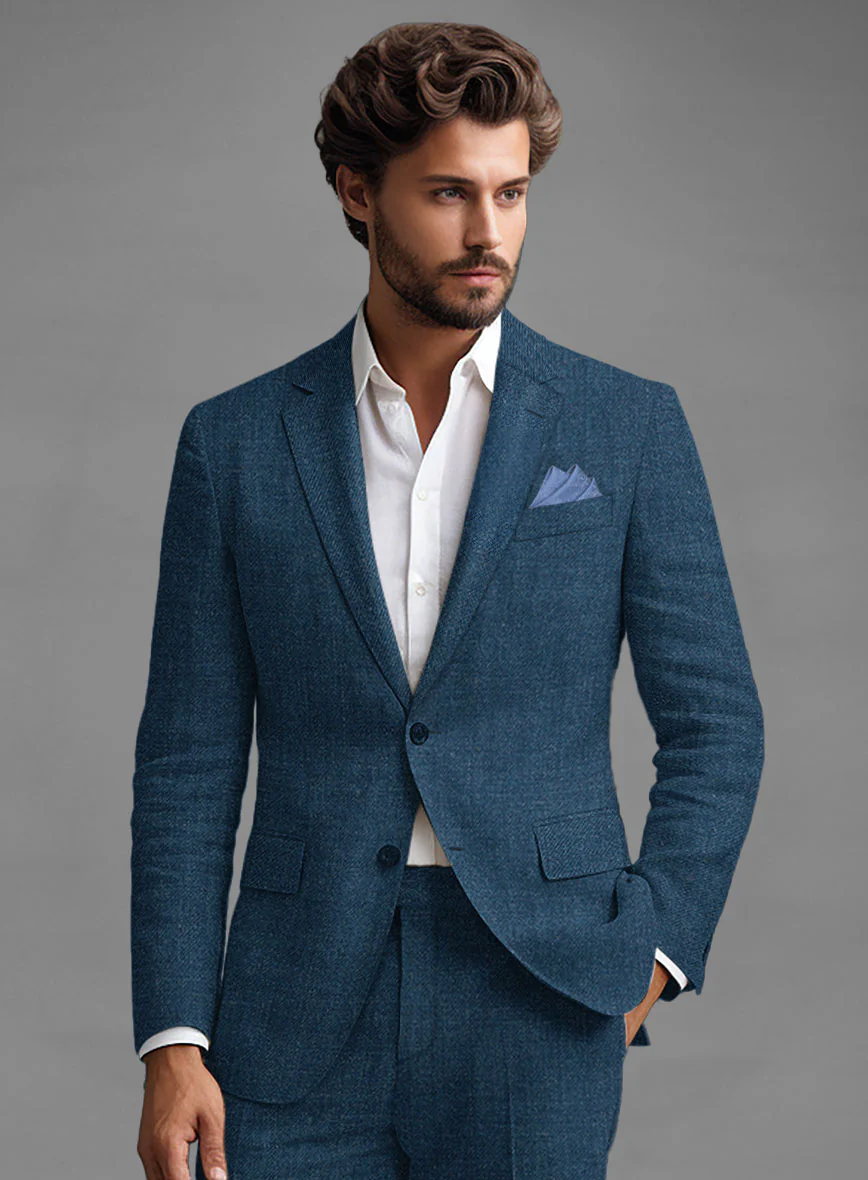 Solbiati Pericle Casa Blue Linen Suit - Image 4