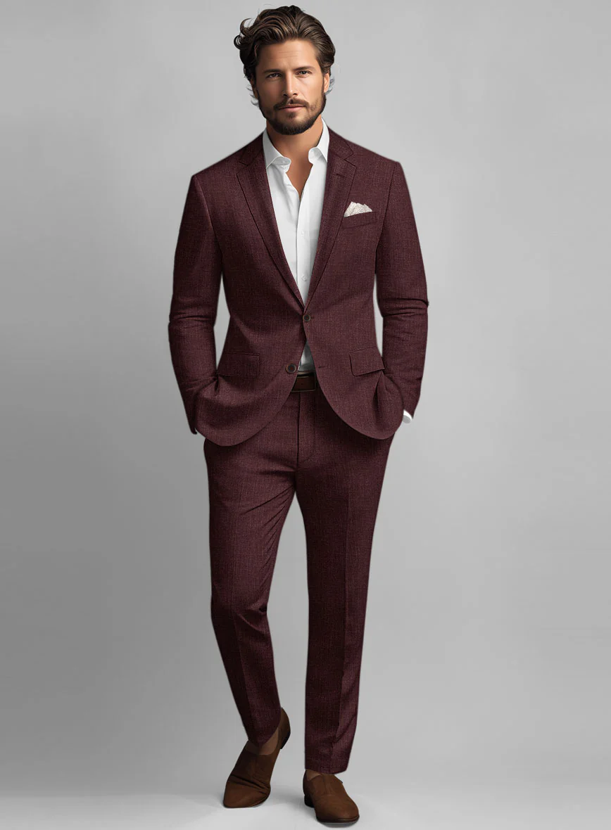 Solbiati Pericle Wine Linen Suit - Image 2