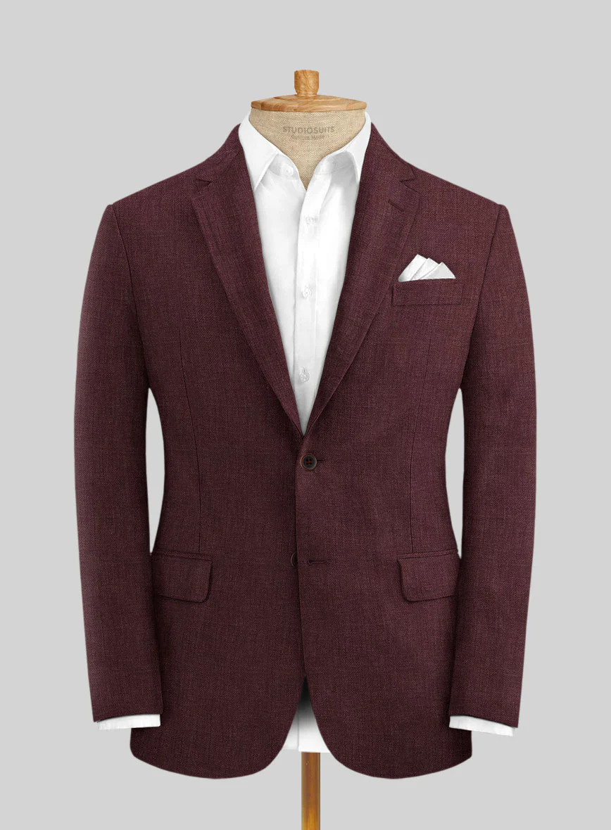 Solbiati Pericle Wine Linen Suit - Image 3