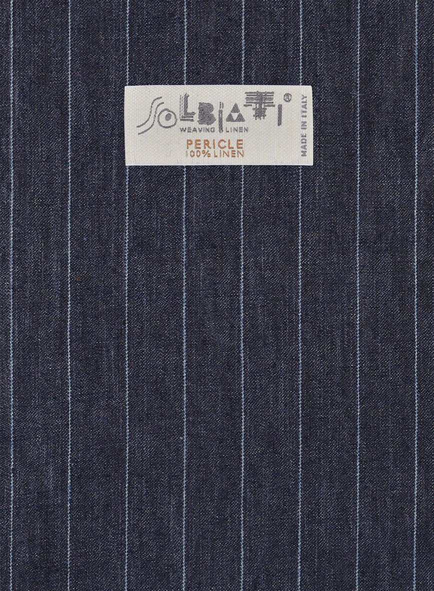 Solbiati Regal Blue Stripe Linen Jacket - Image 3