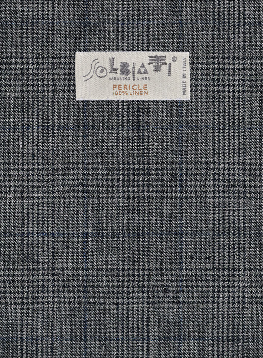 Solbiati Slate Blue Glen Linen Jacket - Image 3