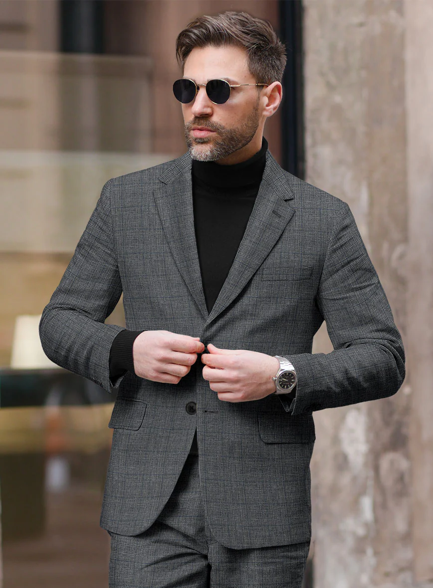 Solbiati Slate Blue Glen Linen Suit - Image 4