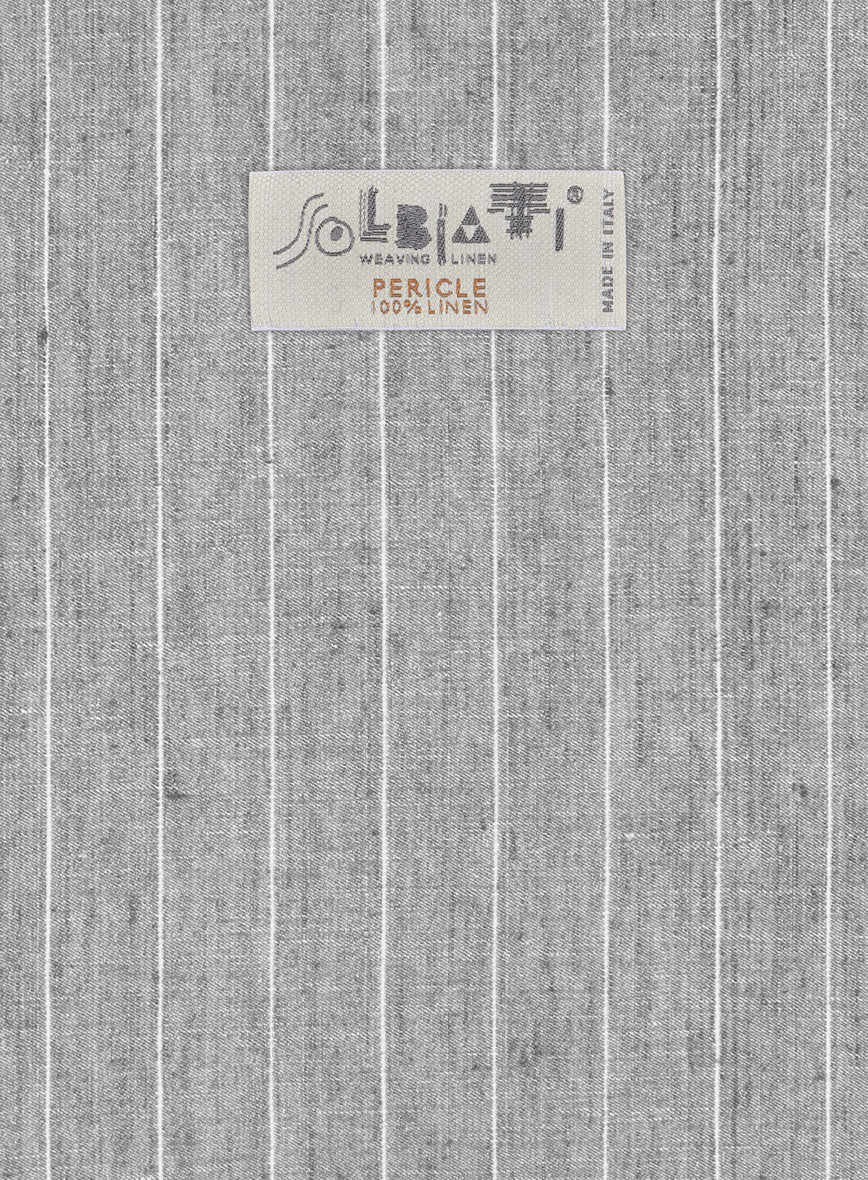 Solbiati Stone Gray Stripe Linen Suit - Image 8