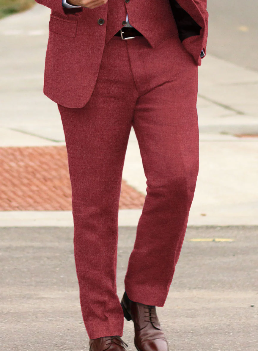 Solbiati Twill Red Linen Pants - Image 2
