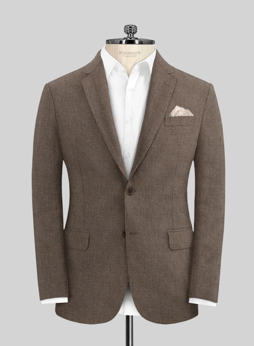 Solbiati Twill Stone Brown Linen Jacket