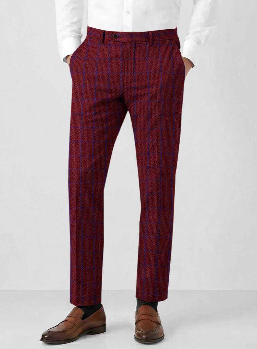 Solbiati Wine Checks Seersucker Pants
