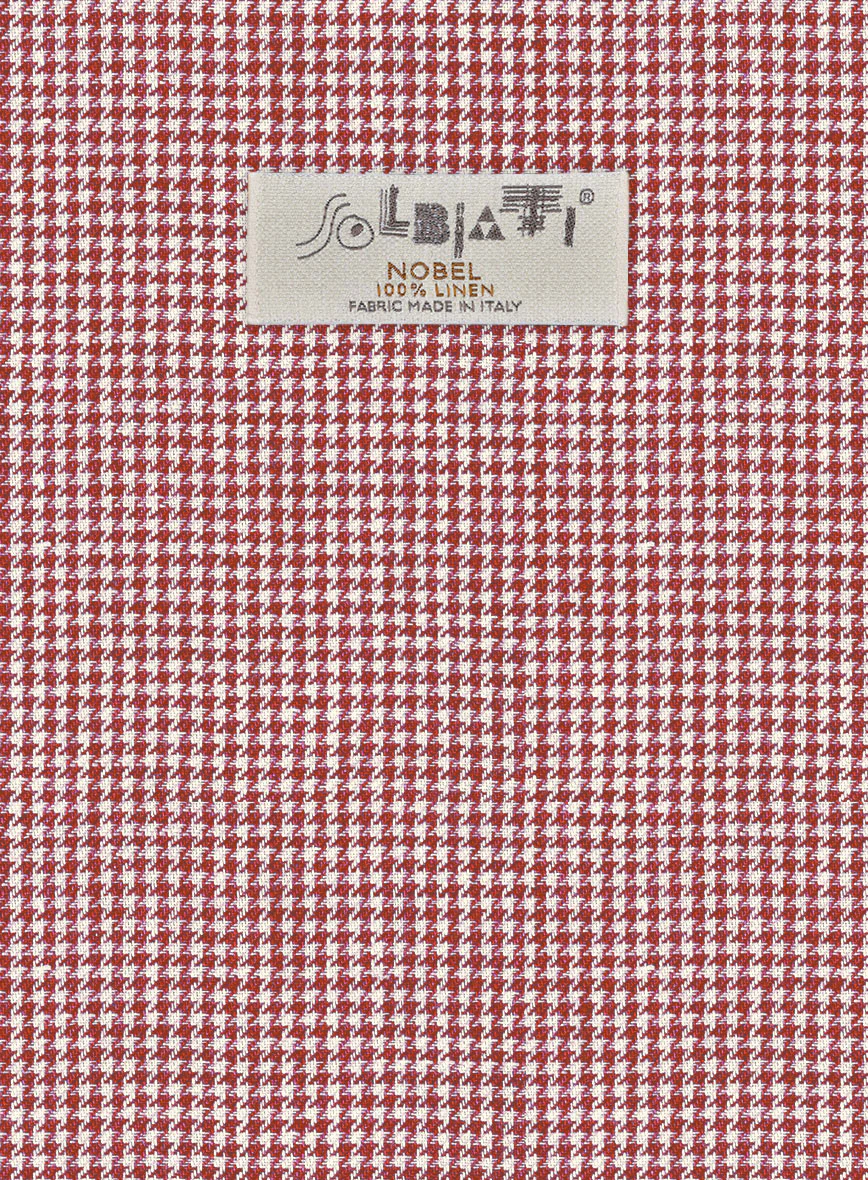 Solbiati Wine Houndstooth Linen Suit - Image 5