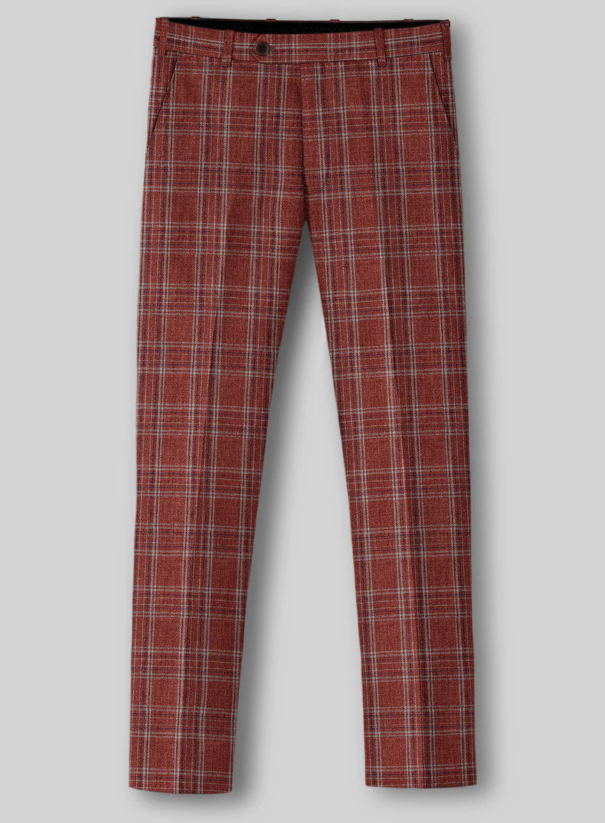 Solbiati Wine Square Linen Pants - Image 2