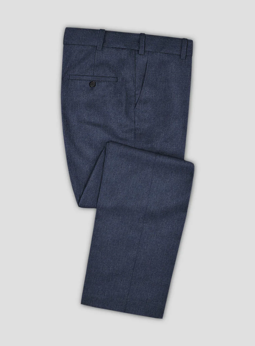 Steel Blue Flannel Wool Pants