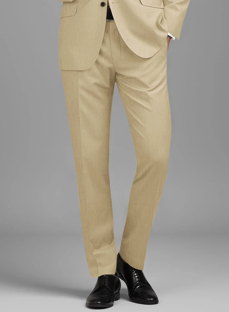 Stretch Beige Wool Suit - Image 6