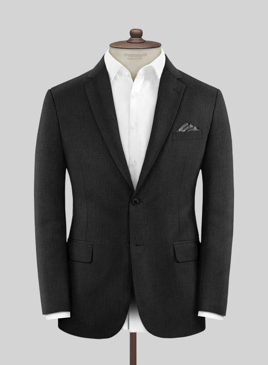 Stretch Charcoal Wool Suit - Image 3