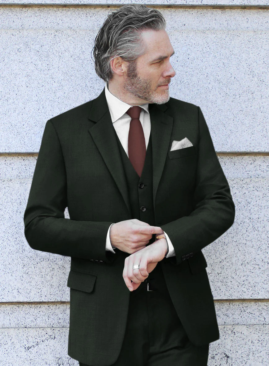 Stretch Green Wool Suit - Image 5