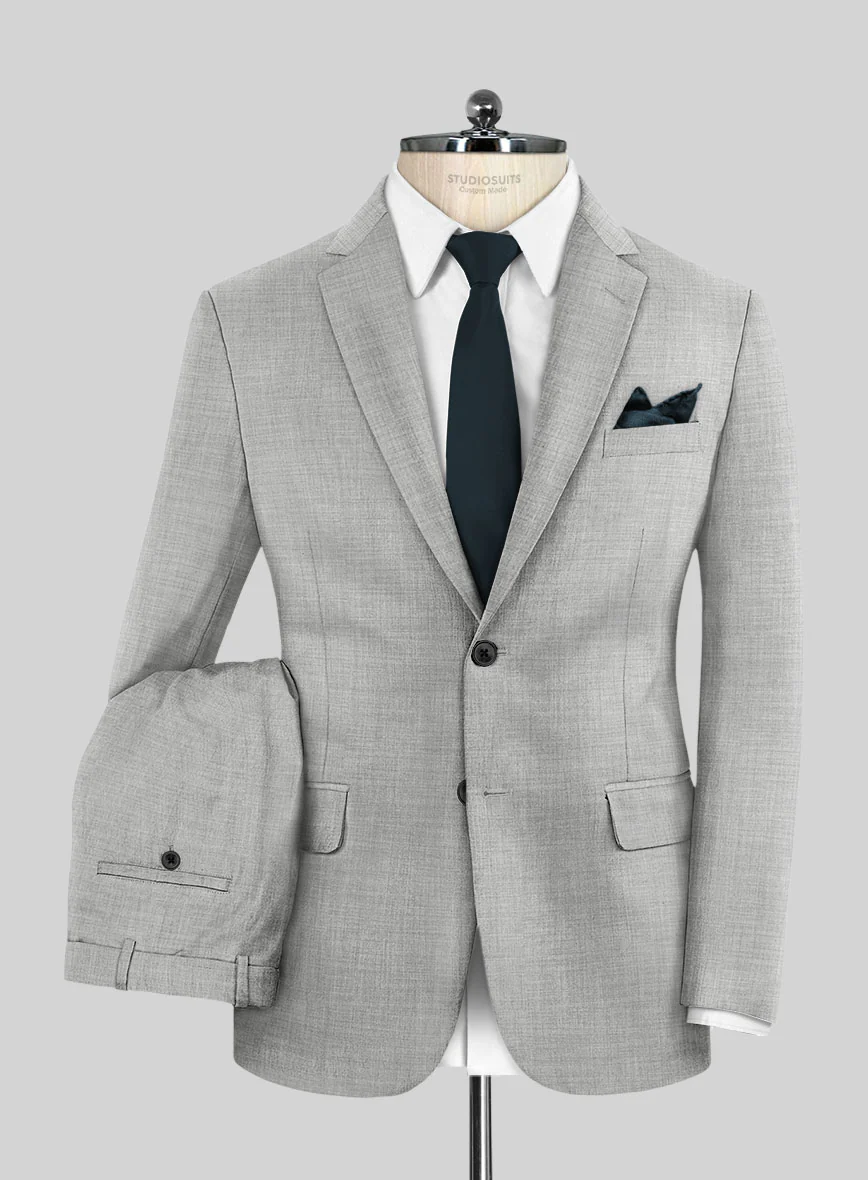 Stretch Light Gray Wool Suit - Image 2