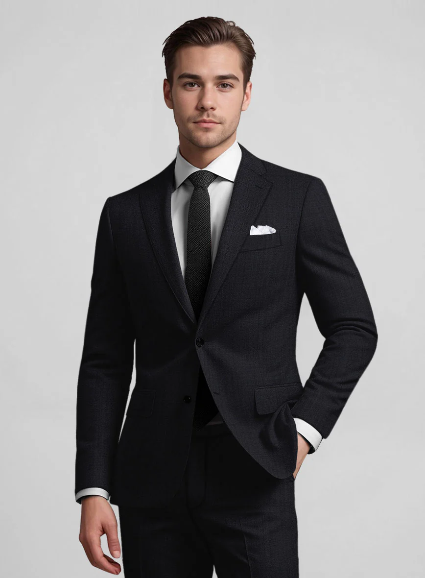 Stretch Midnight Blue Wool Suit - Image 3