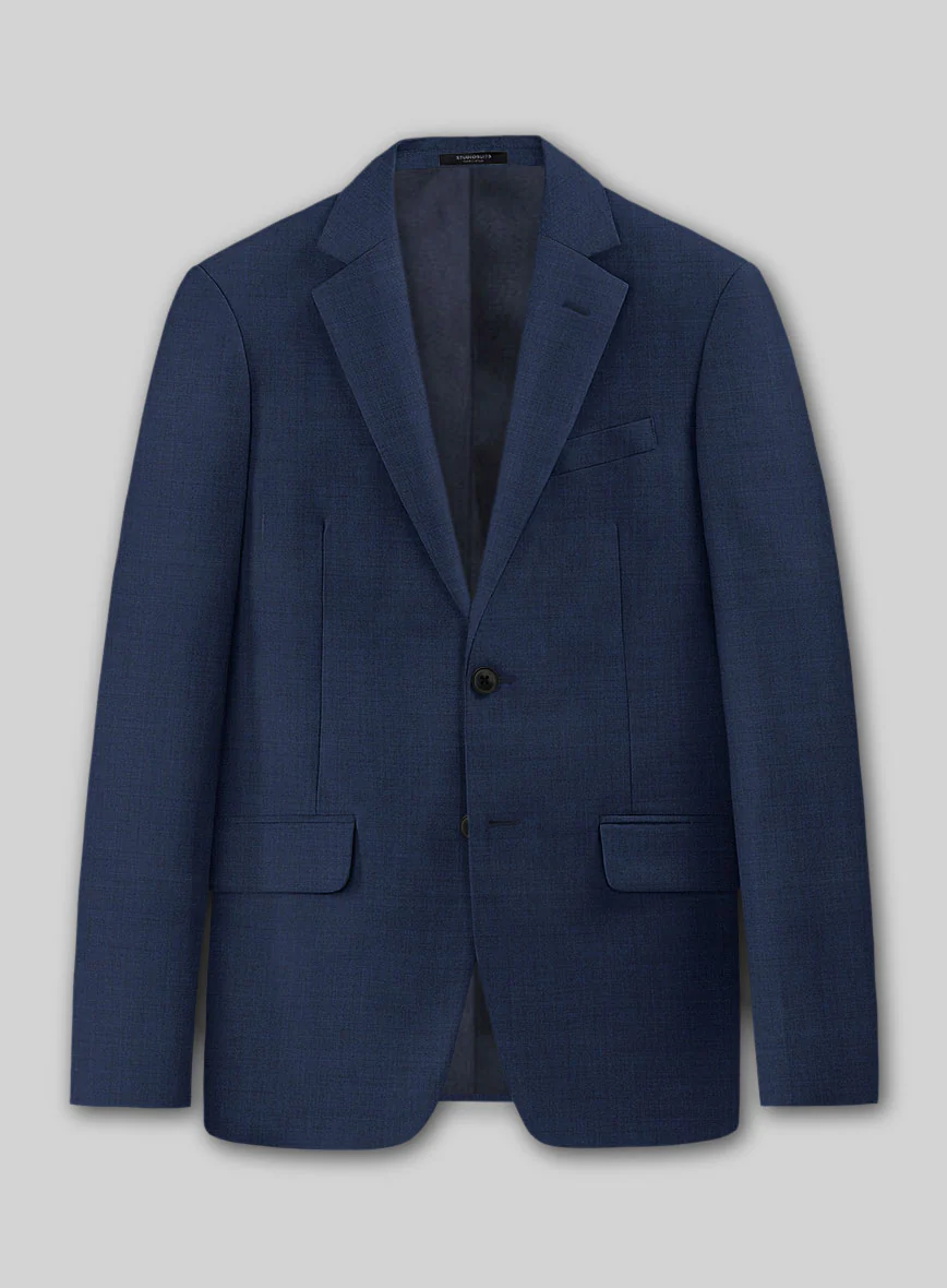 Stretch Royal Blue Wool Suit - Image 3