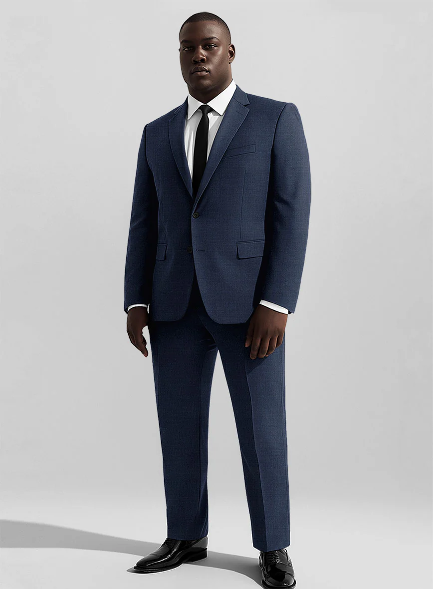 Stretch Royal Blue Wool Suit - Big & Tall