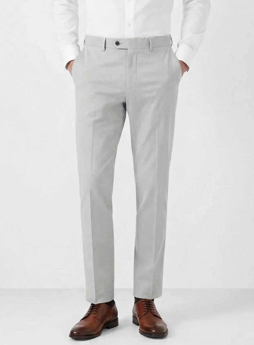 Stretch Summer Light Gray Chino Pants