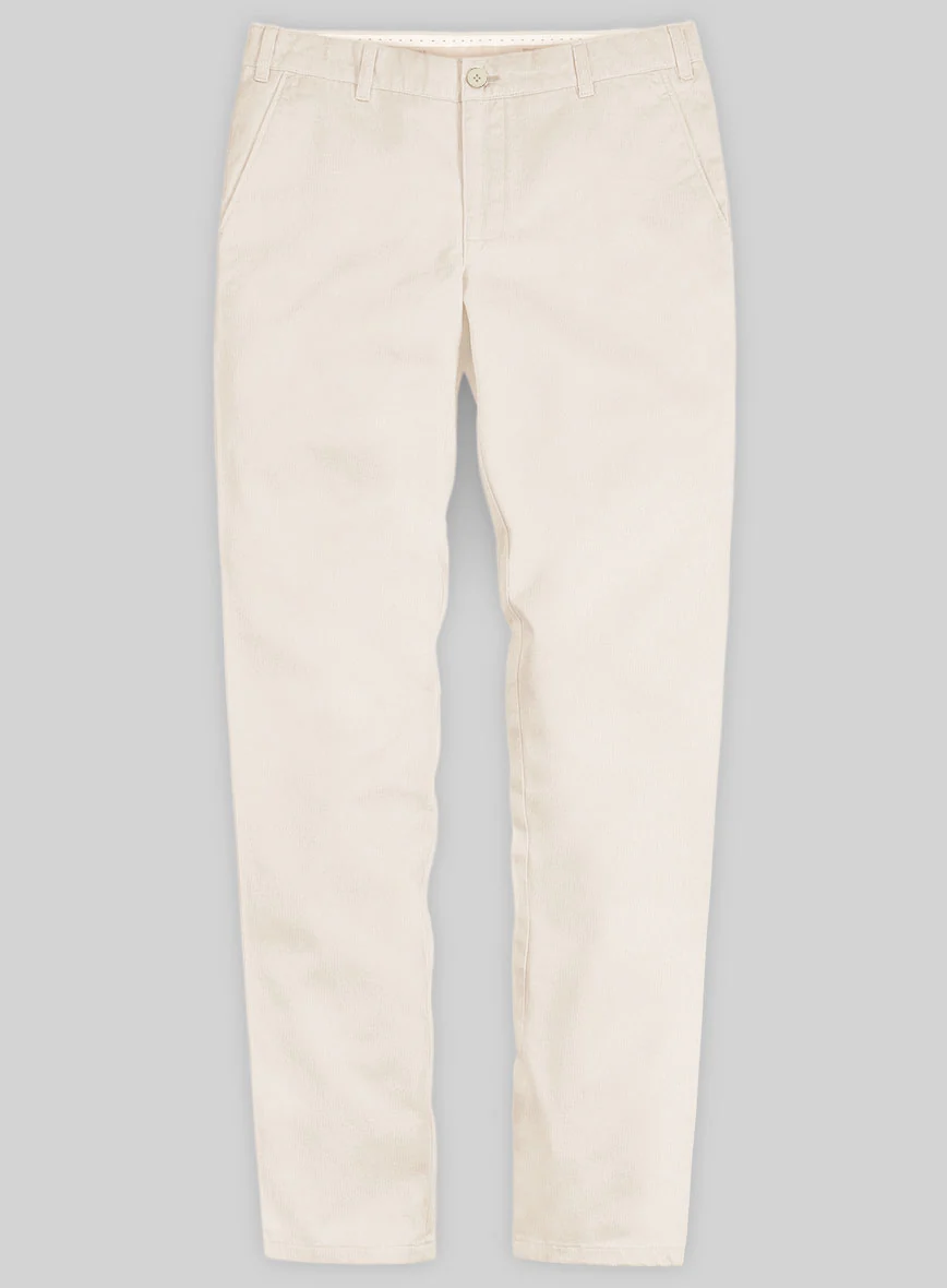 Washed Stretch Summer Beige Chino Pants