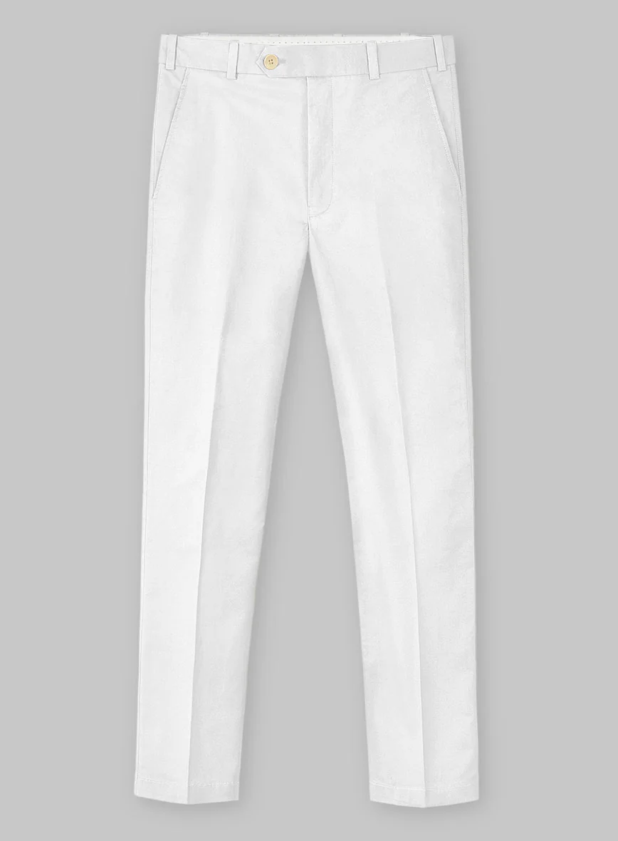 Stretch Summer White Chino Pants - Image 2