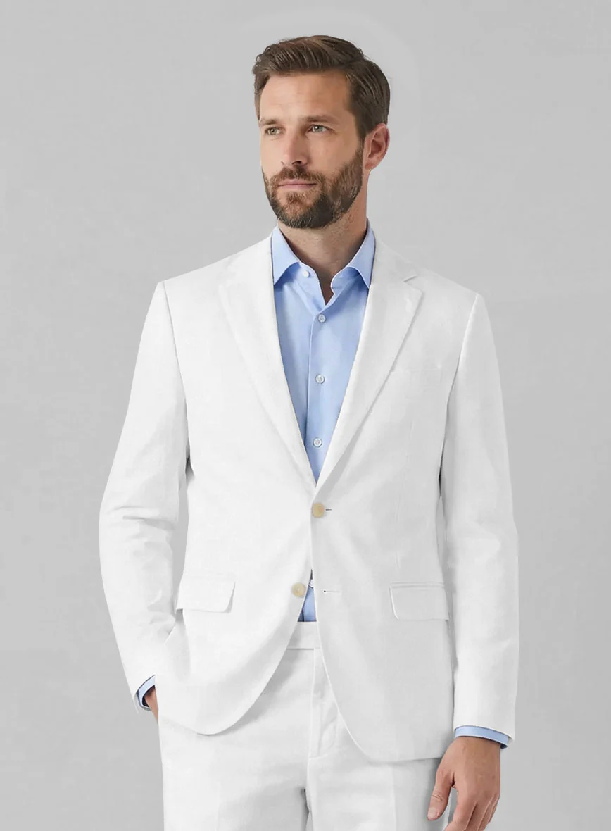 Stretch Summer White Chino Suit - Image 3