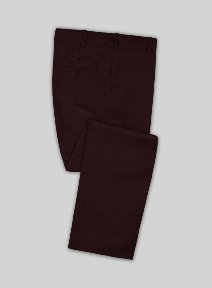 Stretch Wine Wool Pants - Image 2