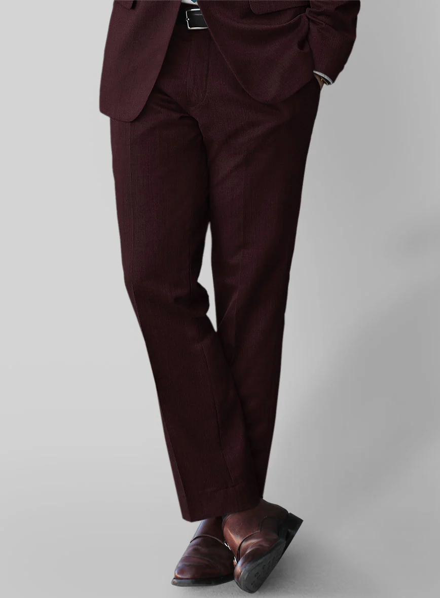 Stretch Wine Wool Suit - Image 6
