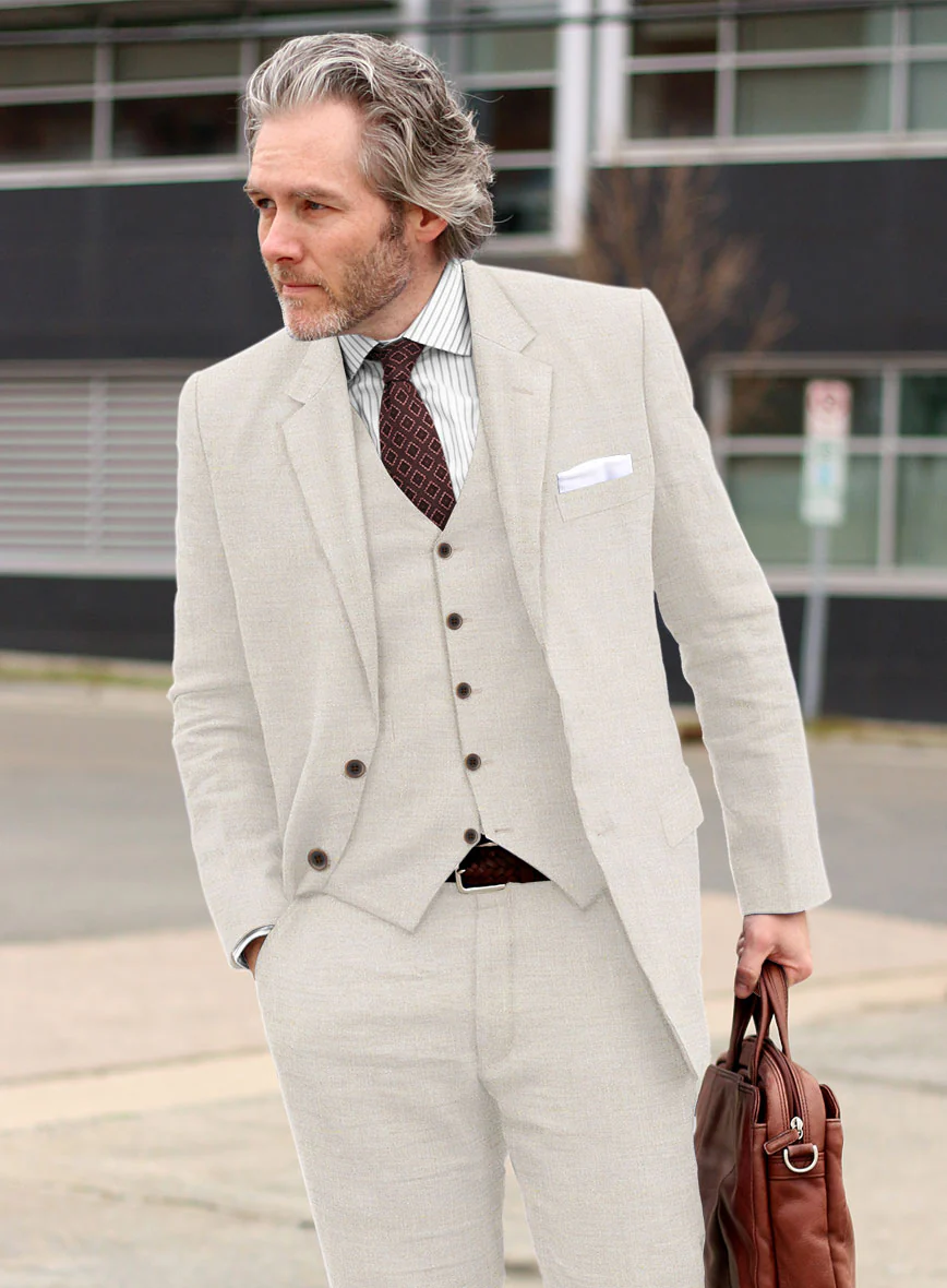 Stylbiella Spring Beige Linen Suit - Image 5