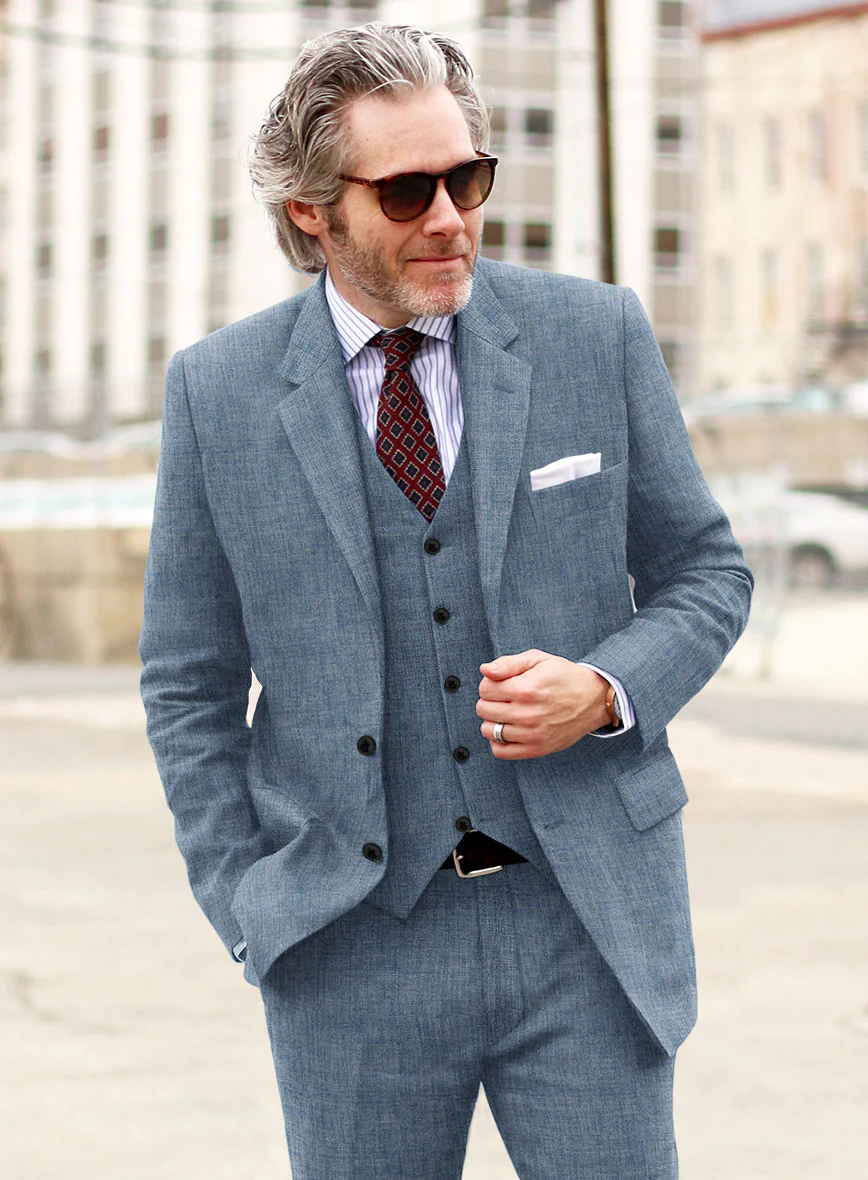 Stylbiella Spring Blue Linen Jacket - Image 2