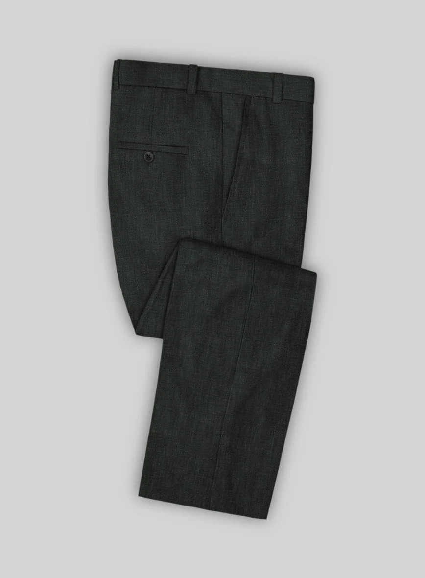 Stylbiella Spring Dark Green Linen Pants
