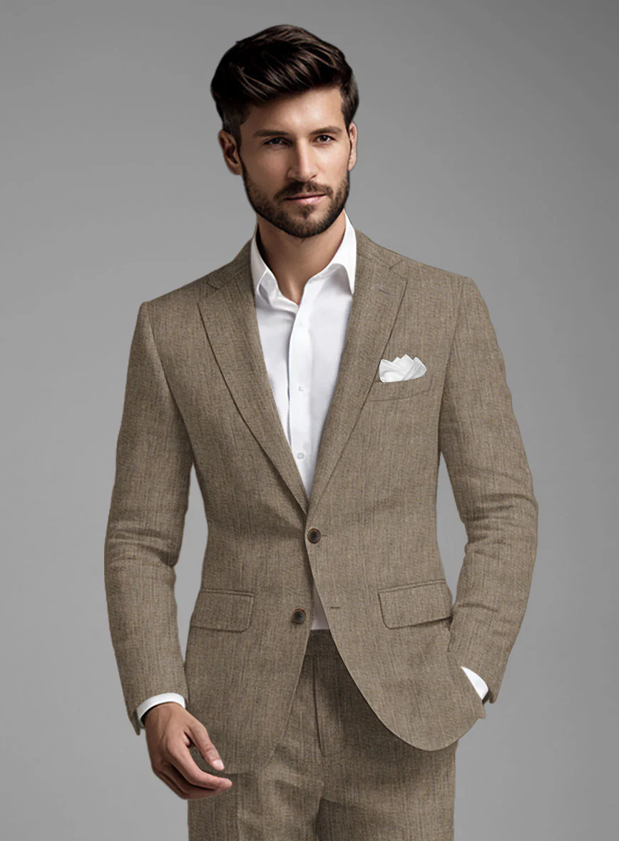 Stylbiella Spring Light Brown Linen Jacket - Image 2