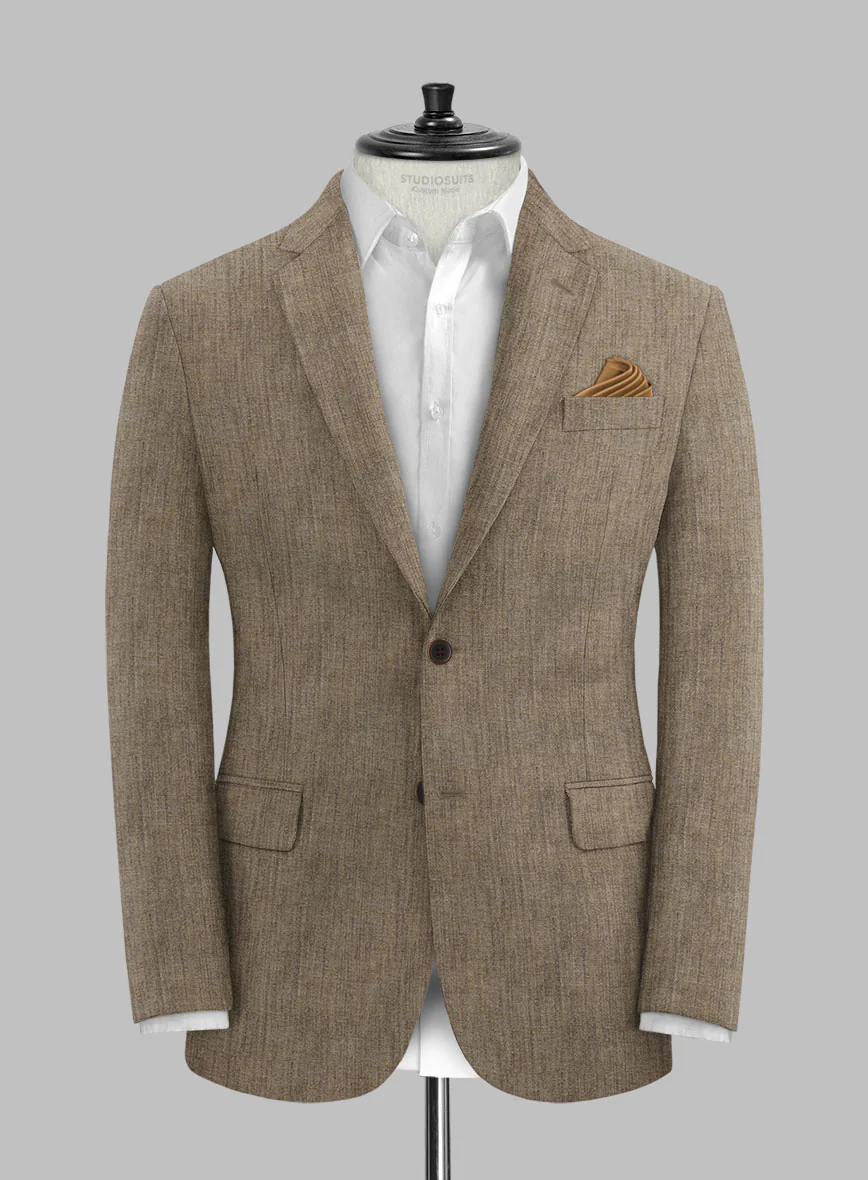 Stylbiella Spring Light Brown Linen Suit - Image 3